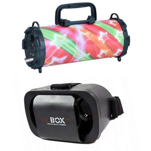 Mini Virtual Reality Box + HF-PORTABLE SPEAKER COMBO